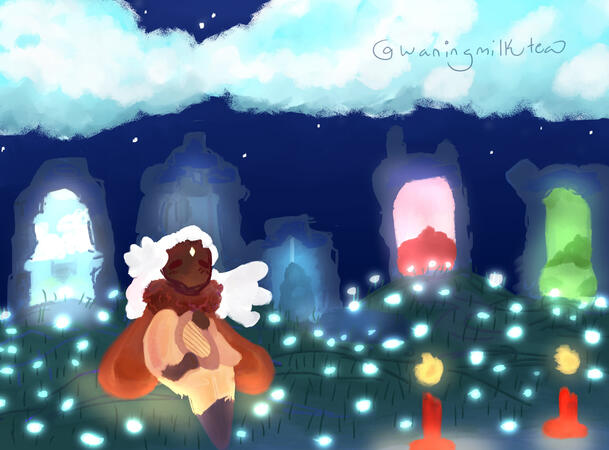 drawing of my unnamed sky oc