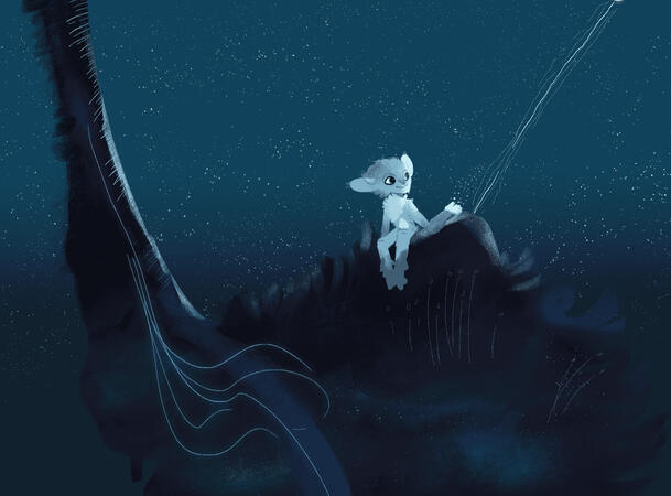 rough drawing of mune on the bird in the movie i don't remember its name tho